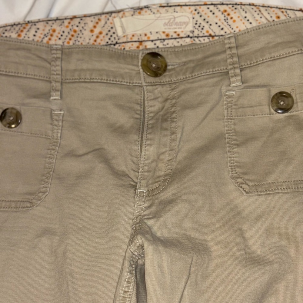 Old Navy Beige Trousers with Button Accents